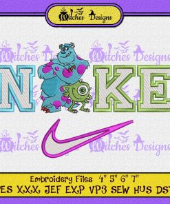 Sulley and Mike X Nike Embroidery