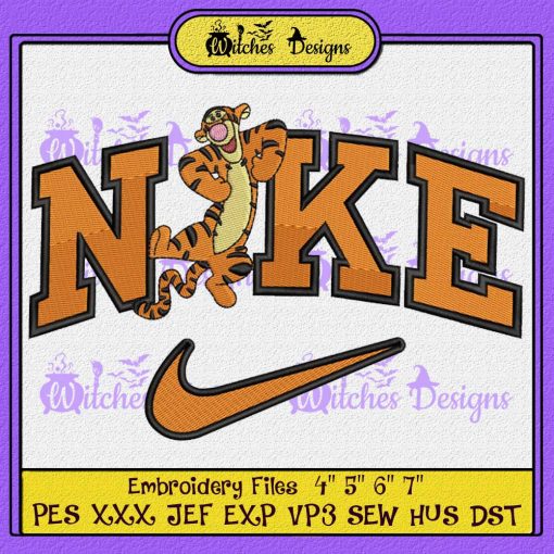 Tigger Winnie The Pooh Nike Embroidery Design File Instant Download