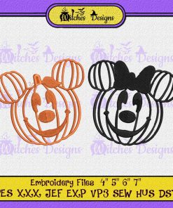 Halloween Pumpkin Mouse Funny Embroidery