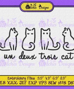 Un Deux Trois Cat Embroidery