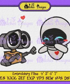 Wall E and Eve Disney Embroidery