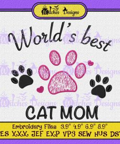 Best Cat Mom Embroidery