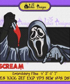 Ghostface Movie Halloween Embroidery