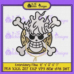 Luffy Gear 5 Jolly Roger Embroidery Design – Anime One Piece Embroidery  Digitizing File