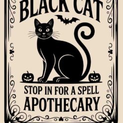 Black Cat Stop In For A Spell Apothecary SVG Design