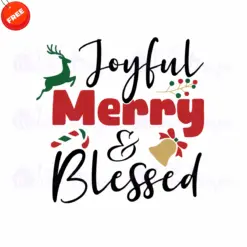 Christmas-Joyful-Merry-Blessed-Free-SVG-Design