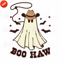 Ghost-And-Bat-Boo-Haw-Free-SVG-Design