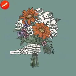 Halloween-Skeleton-Flower-PNG-Free-Designs
