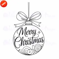 Merry-Christmas-Bauble-Ball-2-Free-SVG-Design