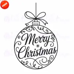 Merry-Christmas-Bauble-Ball-Free-SVG-Design