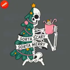 Pine-Tree-Skeleton-Sorta-Scary-Sorta-Merry-Free-SVG-Design