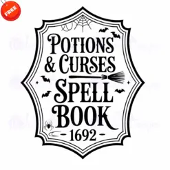 Potions-And-Curses-Spell-Book-1692-SVG-Free-Deigns