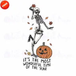 Skeleton-Its-The-Most-Wonderful-Time-Of-The-Year-PNG-Free