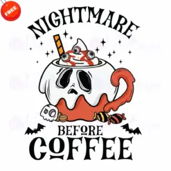 Skull-And-Bat-Nightmare-Before-Coffee-Free-SVG-Design