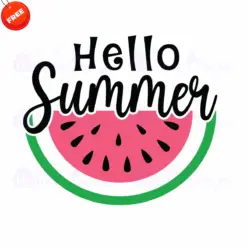 Watermelon-Hello-Summer-Free-SVG-Design