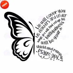 Butterfly-He-Will-Cover-You-His-Feathers-And-Under-Free-SVG-Design