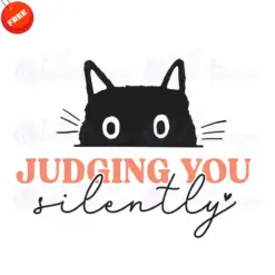 Cat-Judging-You-Silently-Free-SVG-Design