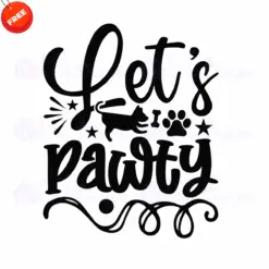 Dog-Lets-Pawty-Free-SVG-Design
