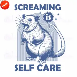 Mouse-Screaming-Is-Self-Care-Free-SVG-Design