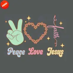 Peace-Love-Jesus-SVG-Free-Design
