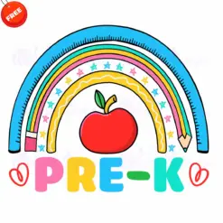 Pencil-And-Apple-Pre-K-Free-SVG-Design