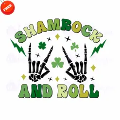 Shamrock-And-Roll-Free-SVG-Design