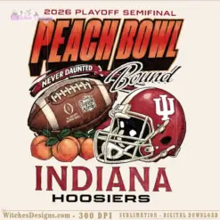 2026 Peach Bowl Indiana Hoosiers PNG - Digital Download