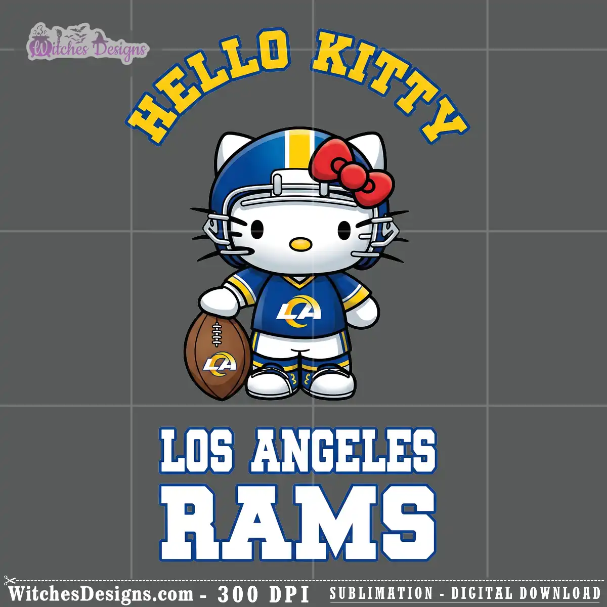 Hello Kitty Los Angeles Rams PNG for crafts and gifts