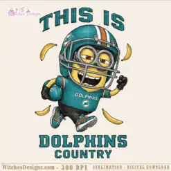 Miami Dolphins PNG digital download featuring Minions