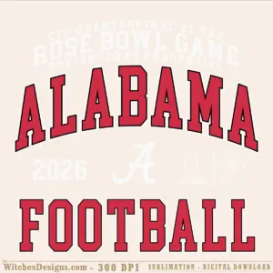 Alabama football svg design showing arched Crimson Tide wordmark in bold red and black, ready for vinyl cutting and sublimation.