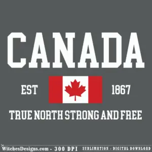Canada svg featuring red maple leaf centered between two red vertical bars on white background, iconic Canadian flag design for Cricut and vinyl cutting