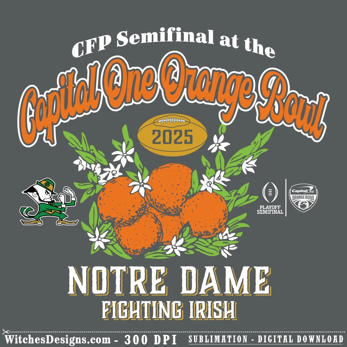 Capital One Orange Bowl svg design on black background