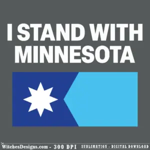 Minnesota Strong svg design with white eight-pointed star on navy blue panel transitioning to bright sky blue, clean geometric state pride graphic