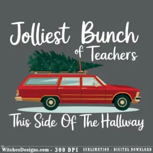 Christmas station wagon png featuring a red retro woodie-style car loaded with a festive evergreen tree on the roof rack, with gold trim and vintage details on a transparent background.