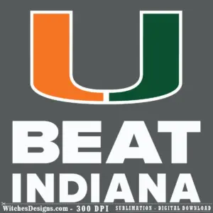 Miami Hurricanes svg logo showing split 'U' in orange and green, perfect for Cricut and Silhouette vinyl cutting