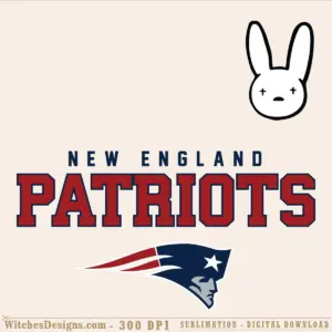 New England Patriots svg design featuring team logo with custom character mascot, 6-color artwork for Cricut and Silhouette cutting.