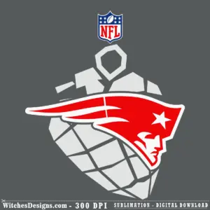New England Patriots SVG logo featuring NFL shield, red and white Pats helmet with star, and football emblem stacked design
