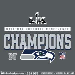 Super Bowl LX svg design featuring Seattle Seahawks logo, Lombardi Trophy, Golden Gate Bridge skyline, and 'Champions' text in layered, multi-color style.