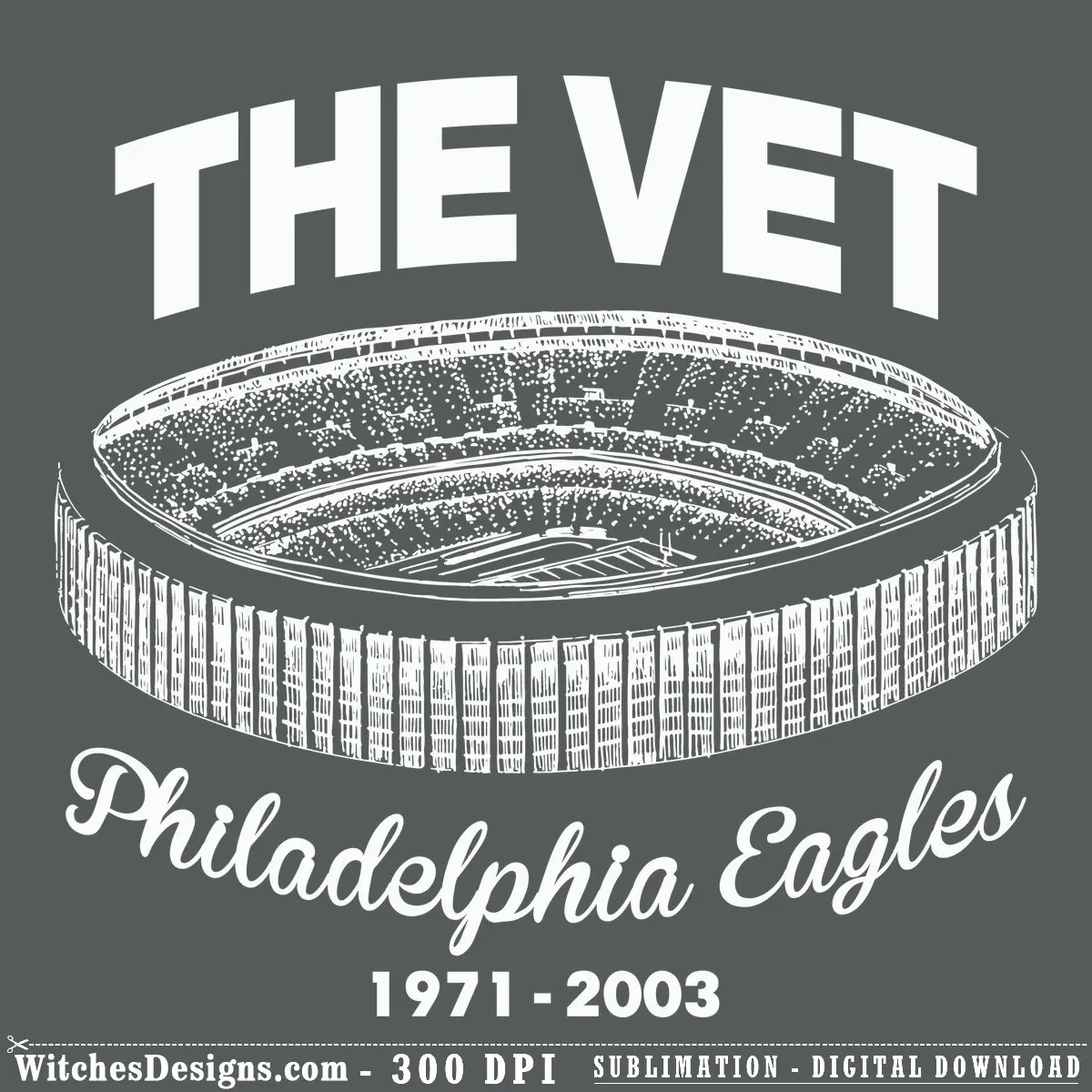 The Vet Philadelphia Eagles SVG single-layer design, 1-color palette, for Cricut and Silhouette vinyl cutting and sublimation printing.