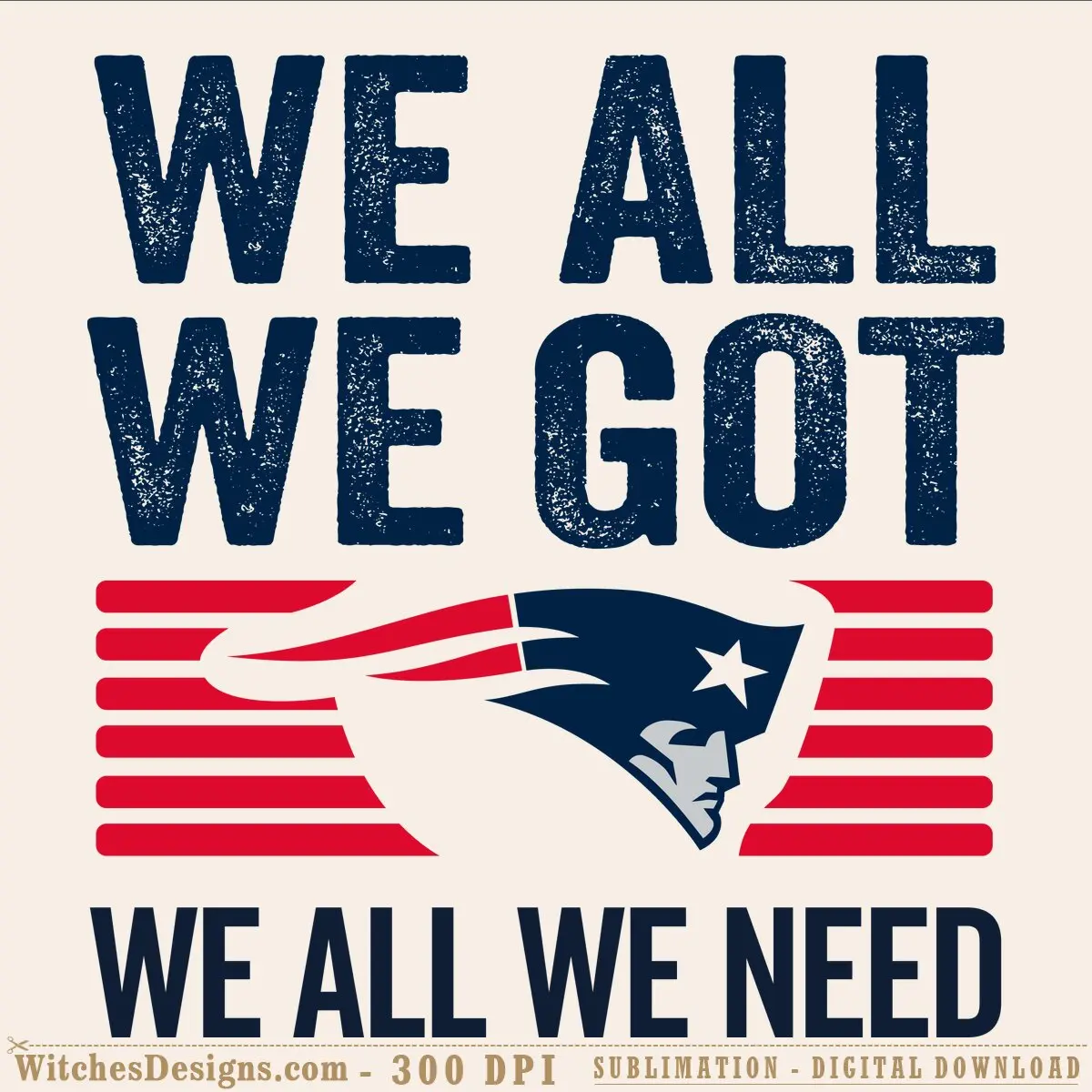 New England Patriots svg design featuring distressed grunge text, team logo with star, and red horizontal stripes on navy background.